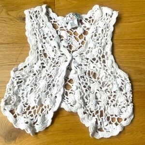 Vintage crochet knit vest